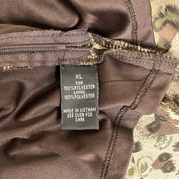 Vtg Y2K Ruffle Halter Top Sz X-Large Animal‎ Print Date Night Going Out Office - Picture 11 of 12